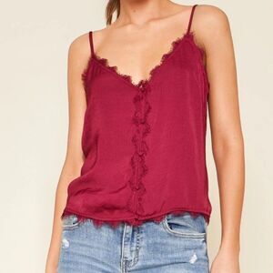 NWT Burgundy Lace Satin Tank Top Cami